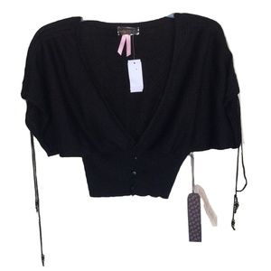 NWT Lipsy London Metallic Thread Cropped Cardigan